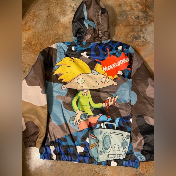Members Only x Nickelodeon Hey Arnold Mens Windbreaker Size Medium - Picture 2 of 3